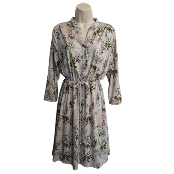 Robert Louis Pink Tiger Print Dress Size L - Picture 3 of 12